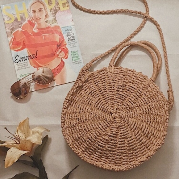 Handbags - Blakely Bag | Woven Round Straw Crossbody